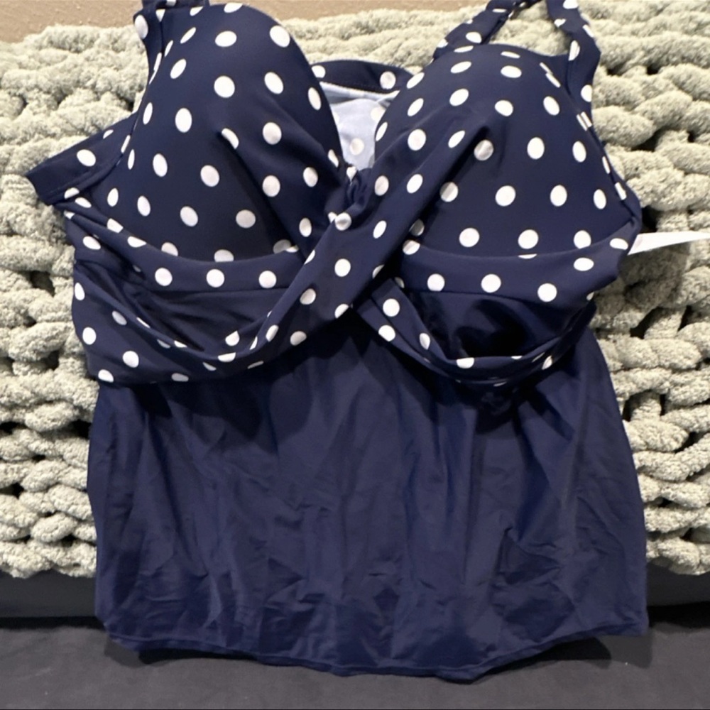 Lands' End Navy and White Polka Dot Kids Raincoat